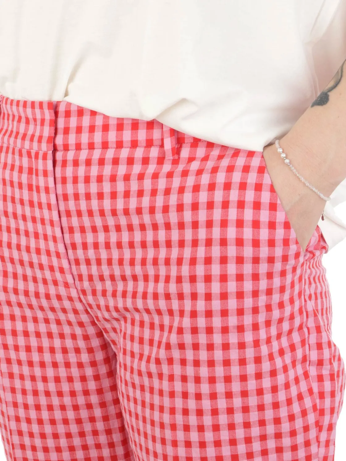 Via Masini 80 | Pantaloni Donna Vichy in Cotone>Donna Pantaloni