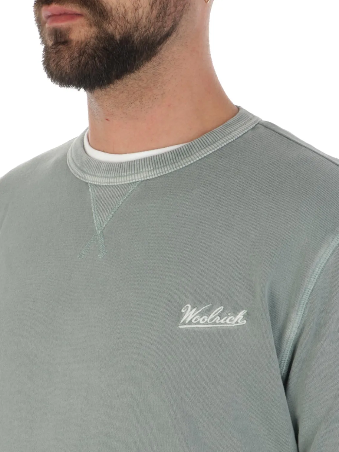 Woolrich | Felpa Uomo in Cotone Tinto in Capo>Uomo Felpe